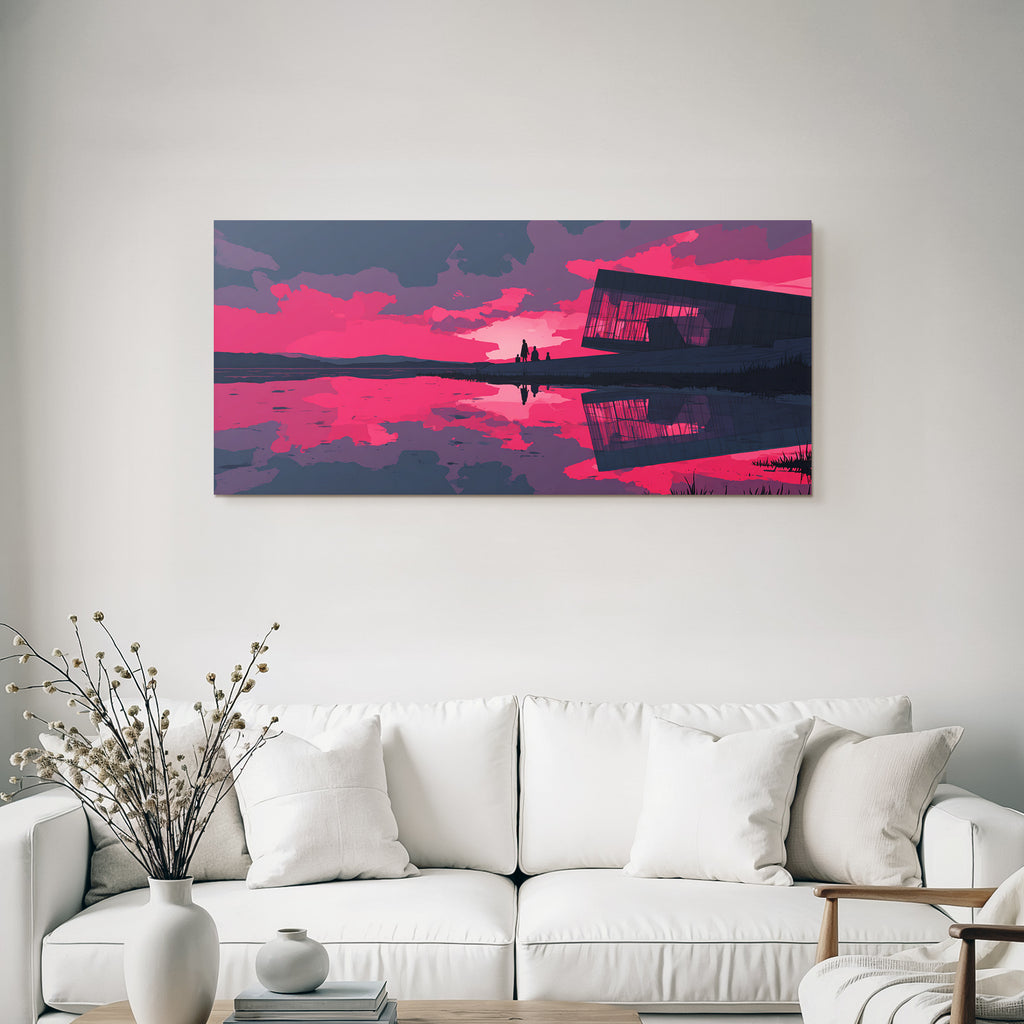 Moderne Dramatischer Sonnenuntergang Mit Und Reflexionen