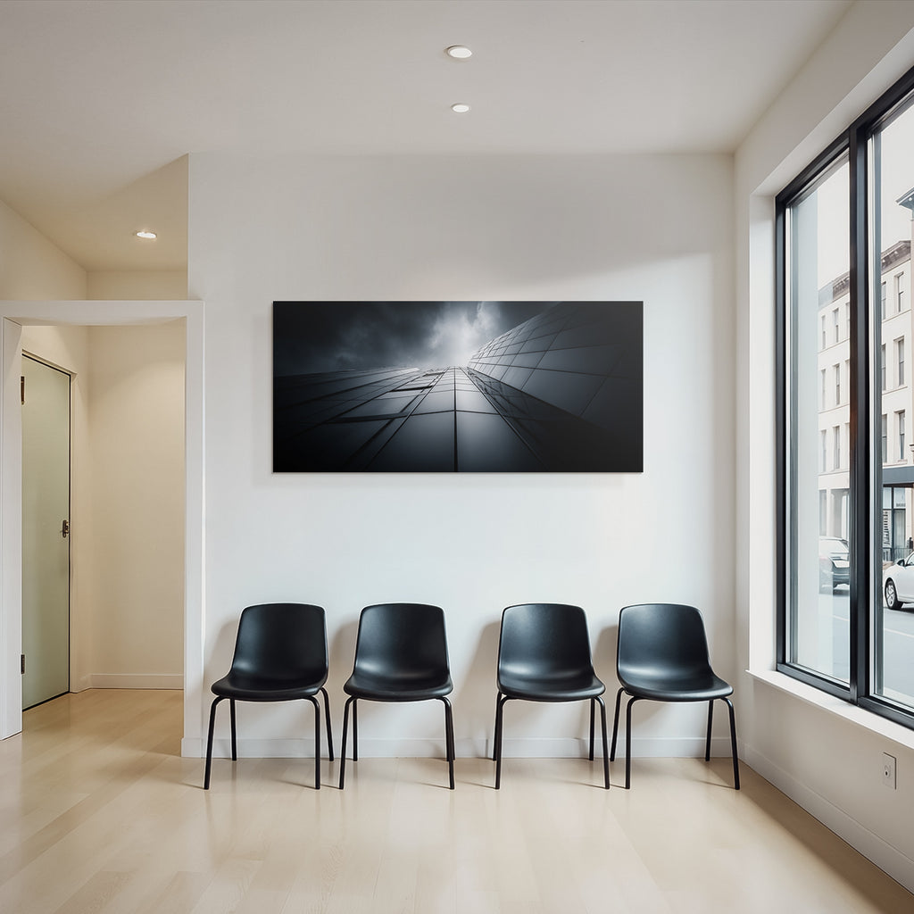 Moderne Dramatisches Foto Eines Modernen Gebaudes Mit Reflektierenden Glaspanelen