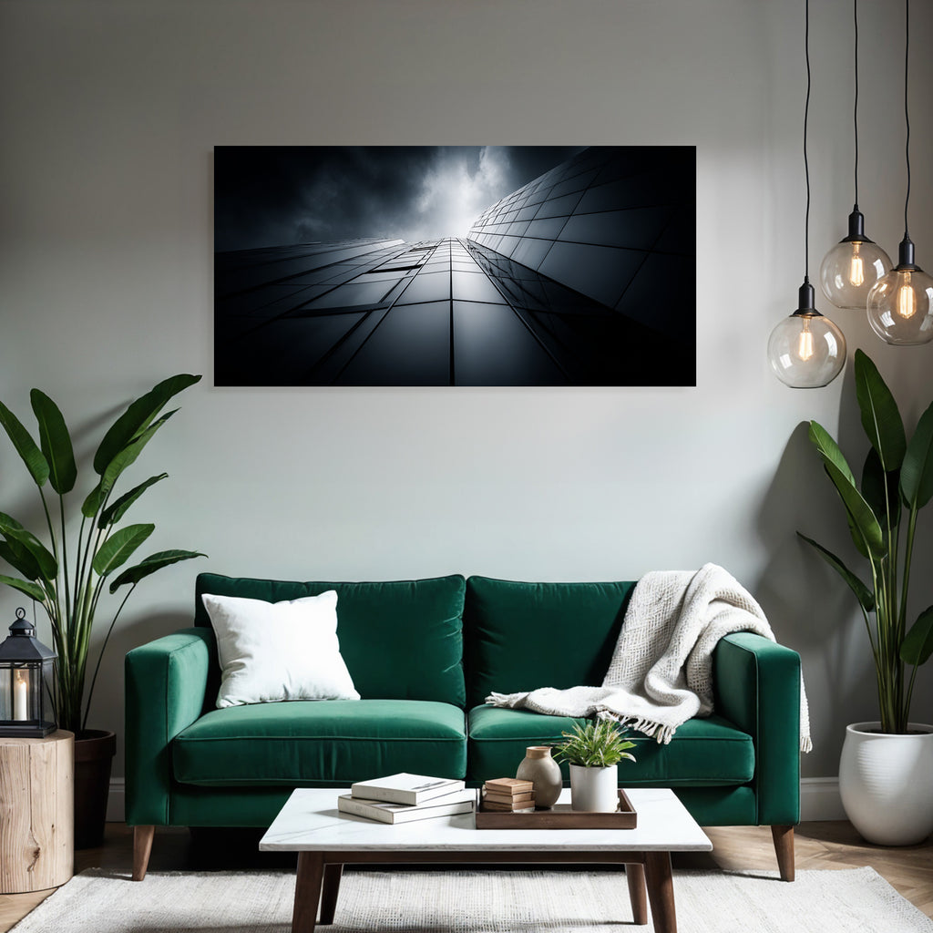 Moderne Dramatisches Foto Eines Modernen Gebaudes Mit Reflektierenden Glaspanelen