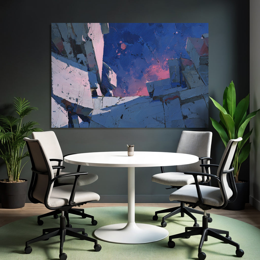 Moderne Fragmentierte Landschaft Bold Geometrische Formen Vibrante Farben