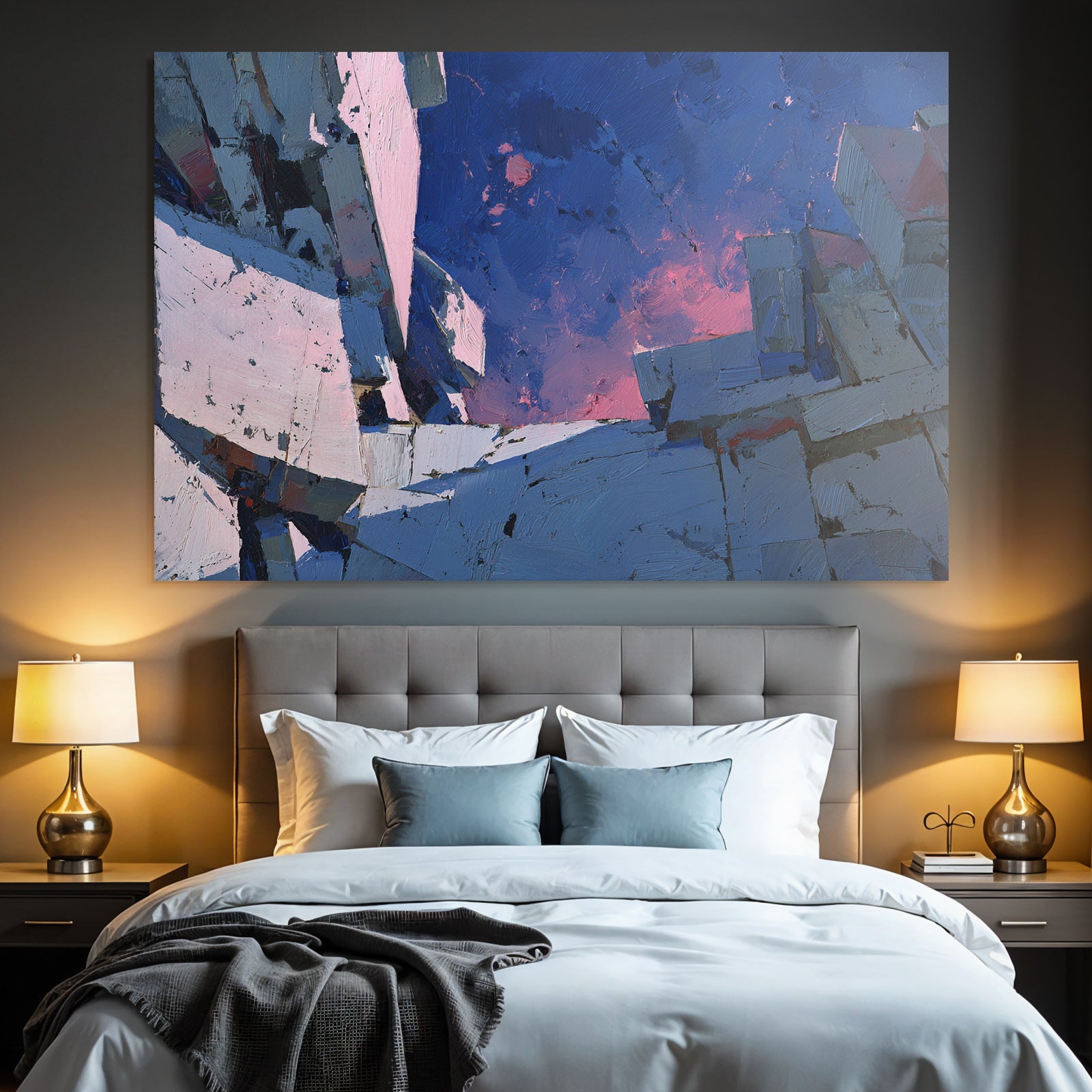 Moderne Fragmentierte Landschaft Bold Geometrische Formen Vibrante Farben