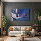 Moderne Fragmentierte Landschaft Bold Geometrische Formen Vibrante Farben