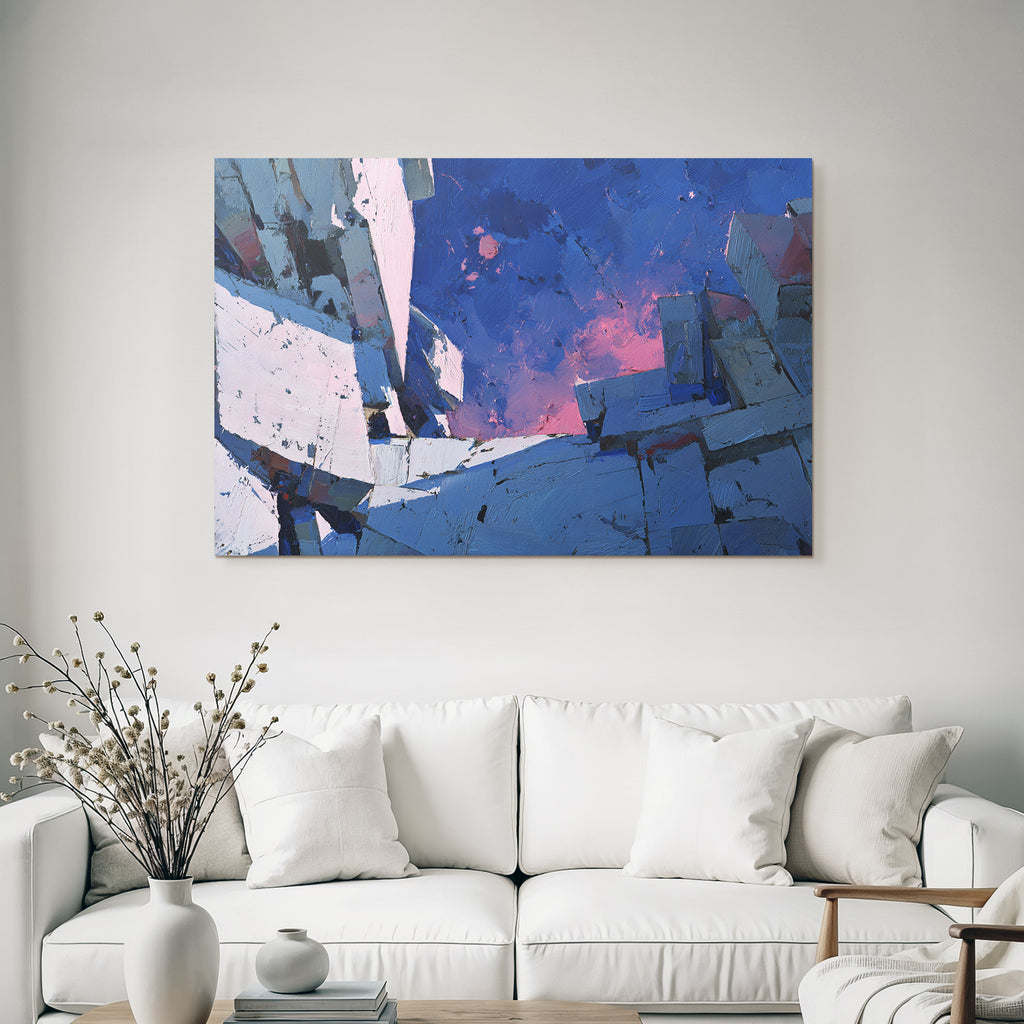 Moderne Fragmentierte Landschaft Bold Geometrische Formen Vibrante Farben