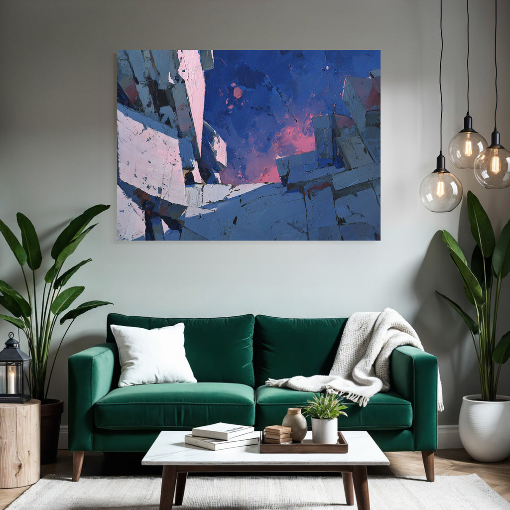 Moderne Fragmentierte Landschaft Bold Geometrische Formen Vibrante Farben