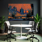 Moderne Grand Halle Unter Orange Himmel Gothic Modern