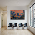 Moderne Grand Halle Unter Orange Himmel Gothic Modern