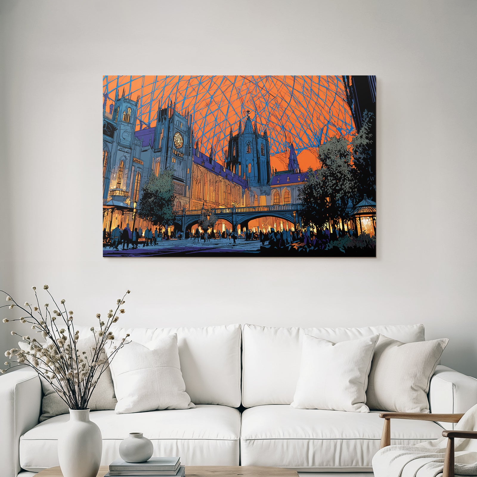 Moderne Grand Halle Unter Orange Himmel Gothic Modern