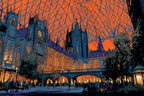 Moderne Grand Halle Unter Orange Himmel Gothic Modern | Moderne Architektur | Architektur