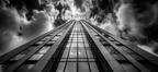 Moderne Hochhaus Reflexionen Im Schwarz Weissem Himmel | Moderne Architektur | Architektur