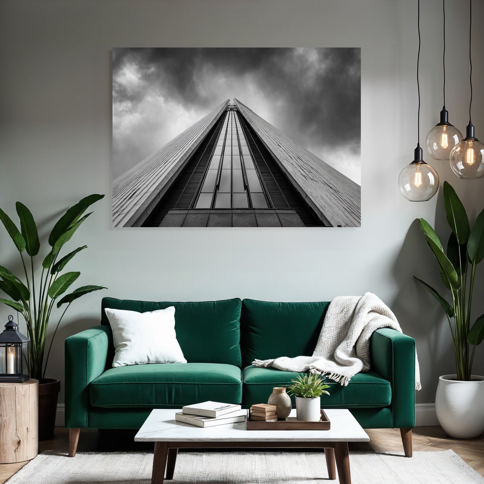 Moderne Hochhaus Unter Dramatischem Himmel Sw