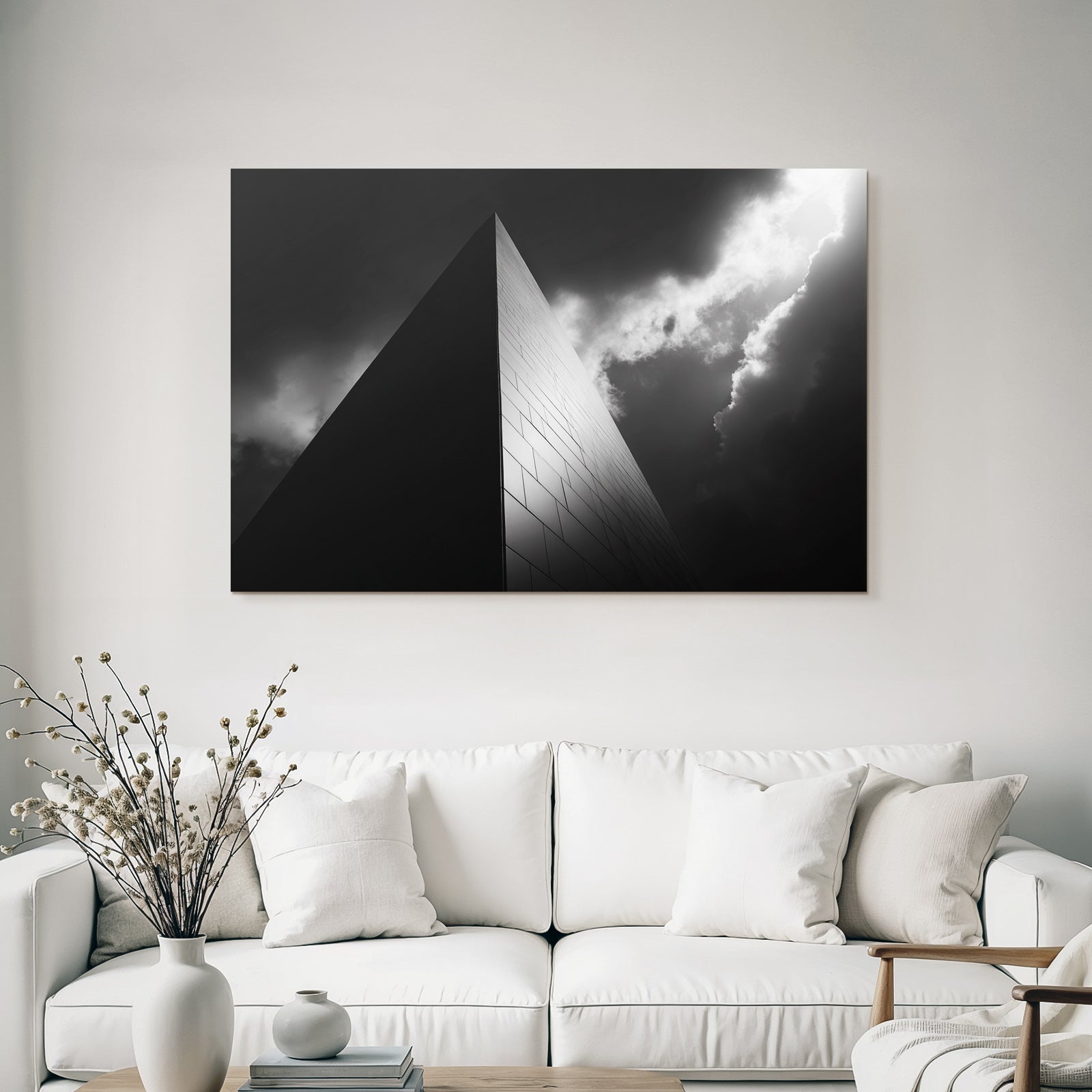 Moderne Hochkontrast Schwarz Weiss Fotografie Gebaude Mit Drama Himmel