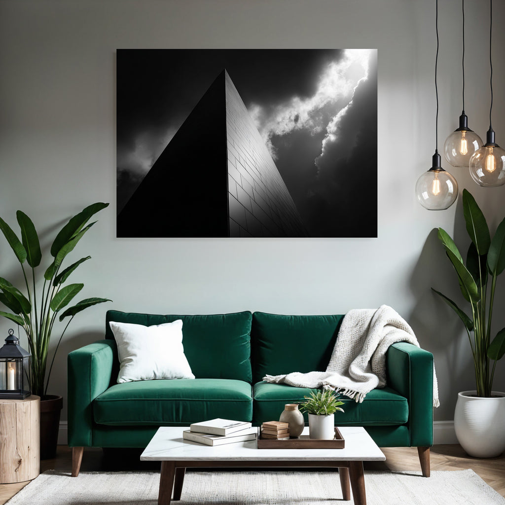 Moderne Hochkontrast Schwarz Weiss Fotografie Gebaude Mit Drama Himmel