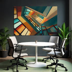 Moderne Kreative Stufenhaus Innenraum Bunt Geometrisch Abstract Modern