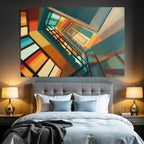Moderne Kreative Stufenhaus Innenraum Bunt Geometrisch Abstract Modern