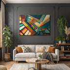 Moderne Kreative Stufenhaus Innenraum Bunt Geometrisch Abstract Modern