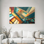 Moderne Kreative Stufenhaus Innenraum Bunt Geometrisch Abstract Modern
