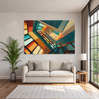 Moderne Kreative Stufenhaus Innenraum Bunt Geometrisch Abstract Modern