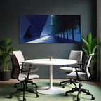 Moderne Minimalistische Landlandschaft Architektonische Struktur Mit Baumweg
