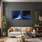 Moderne Minimalistische Landlandschaft Architektonische Struktur Mit Baumweg