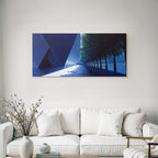 Moderne Minimalistische Landlandschaft Architektonische Struktur Mit Baumweg