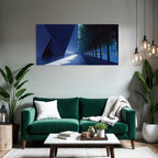 Moderne Minimalistische Landlandschaft Architektonische Struktur Mit Baumweg