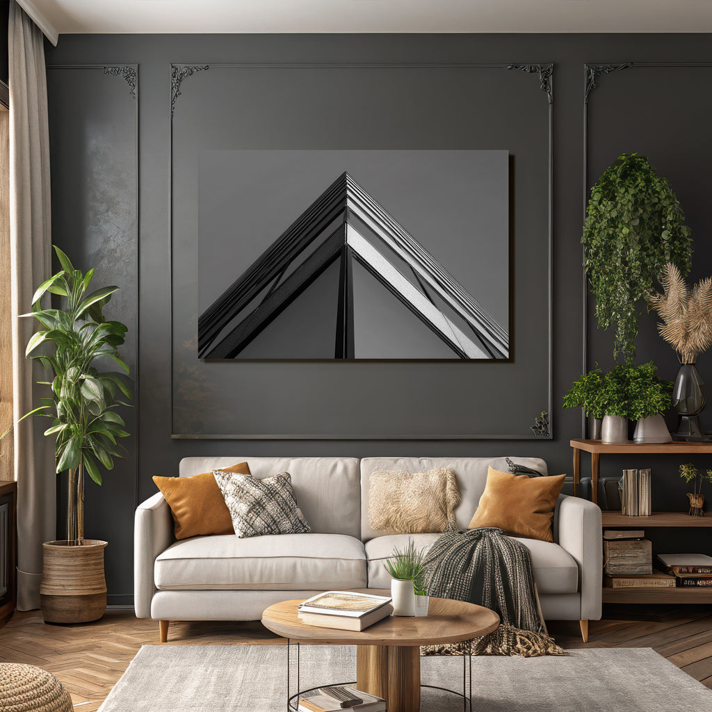 Moderne Moderne Eck Detail Schwarz Weiss