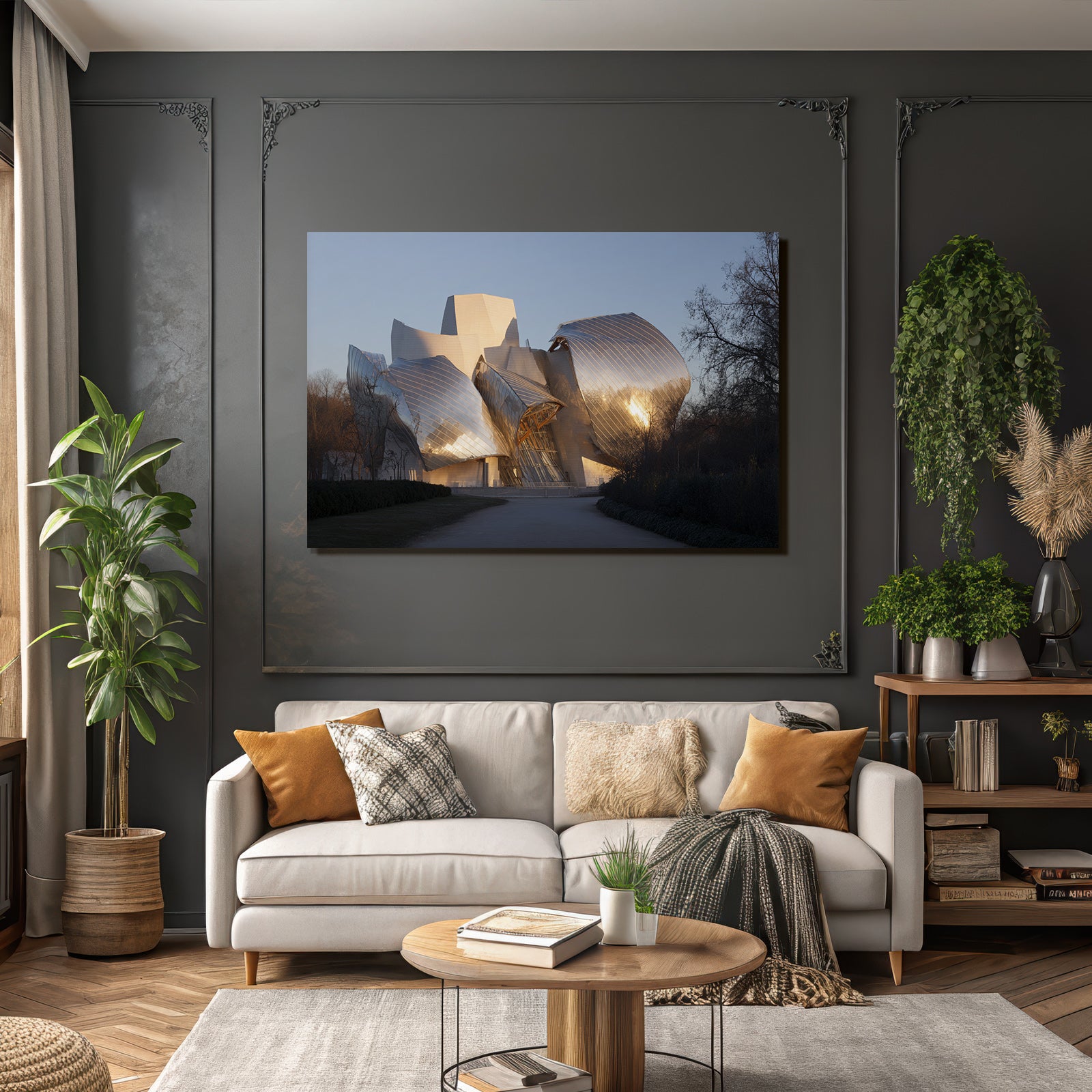 Moderne Moderne Fliessende Formen Metallische Fassade