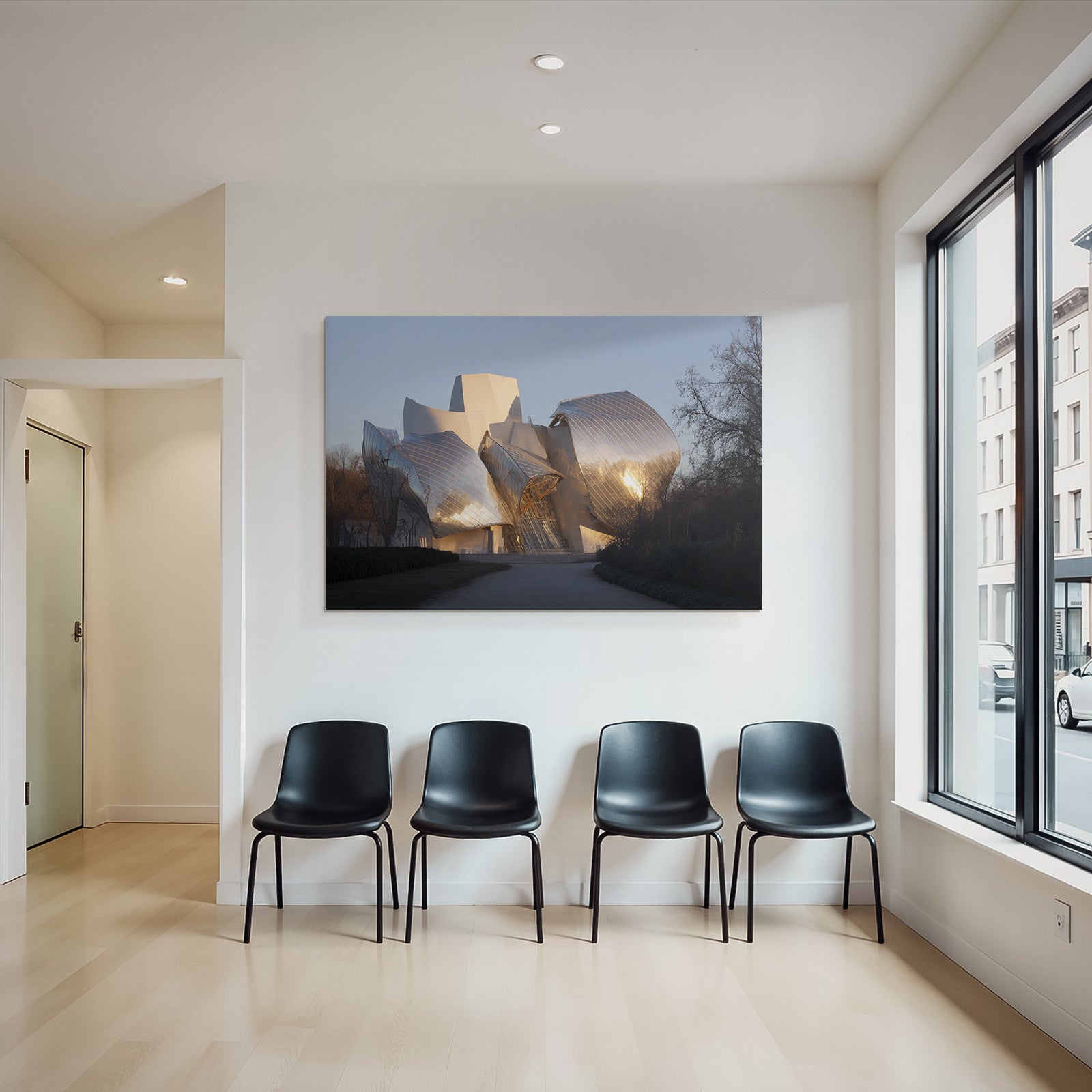 Moderne Moderne Fliessende Formen Metallische Fassade