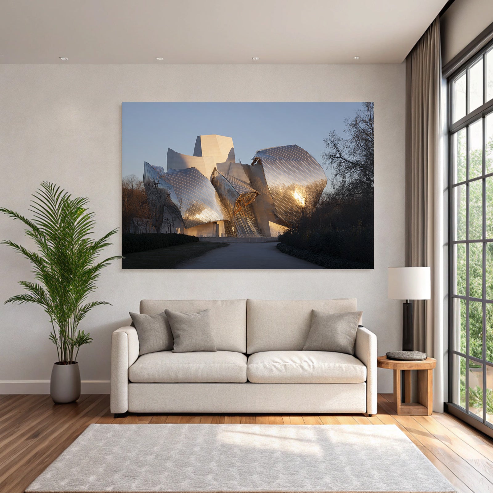Moderne Moderne Fliessende Formen Metallische Fassade