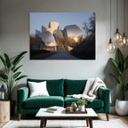 Moderne Moderne Fliessende Formen Metallische Fassade