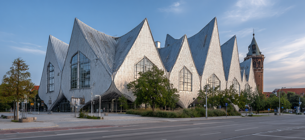 Moderne Moderne Gebäude Mit Jagged Dach In Urbanem Umfeld | Moderne Architektur | Architektur
