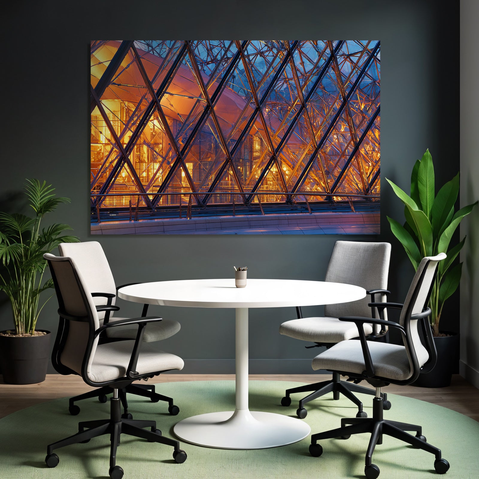 Moderne Moderne Glas Metal Geometrisches Muster Warmes Licht