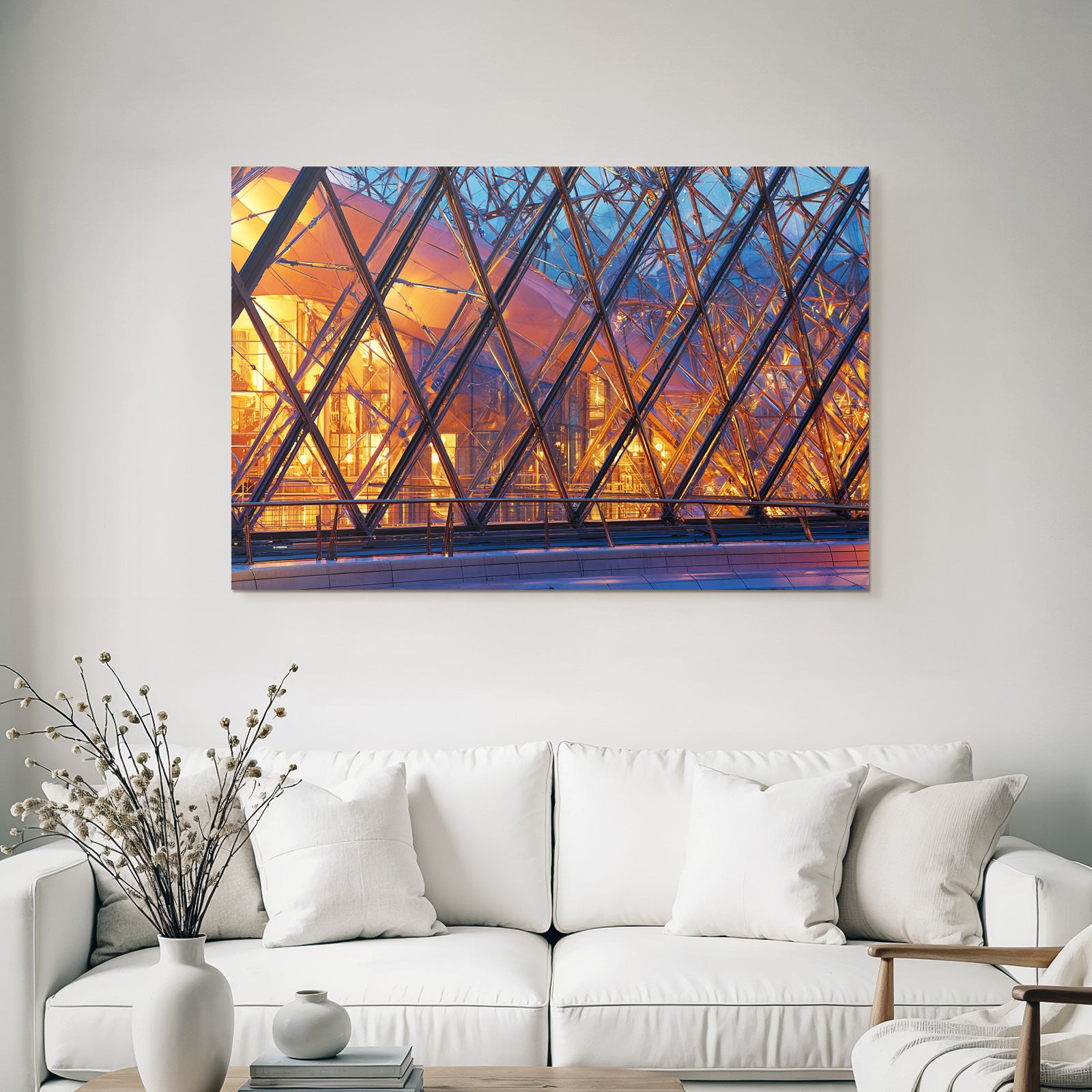 Moderne Moderne Glas Metal Geometrisches Muster Warmes Licht
