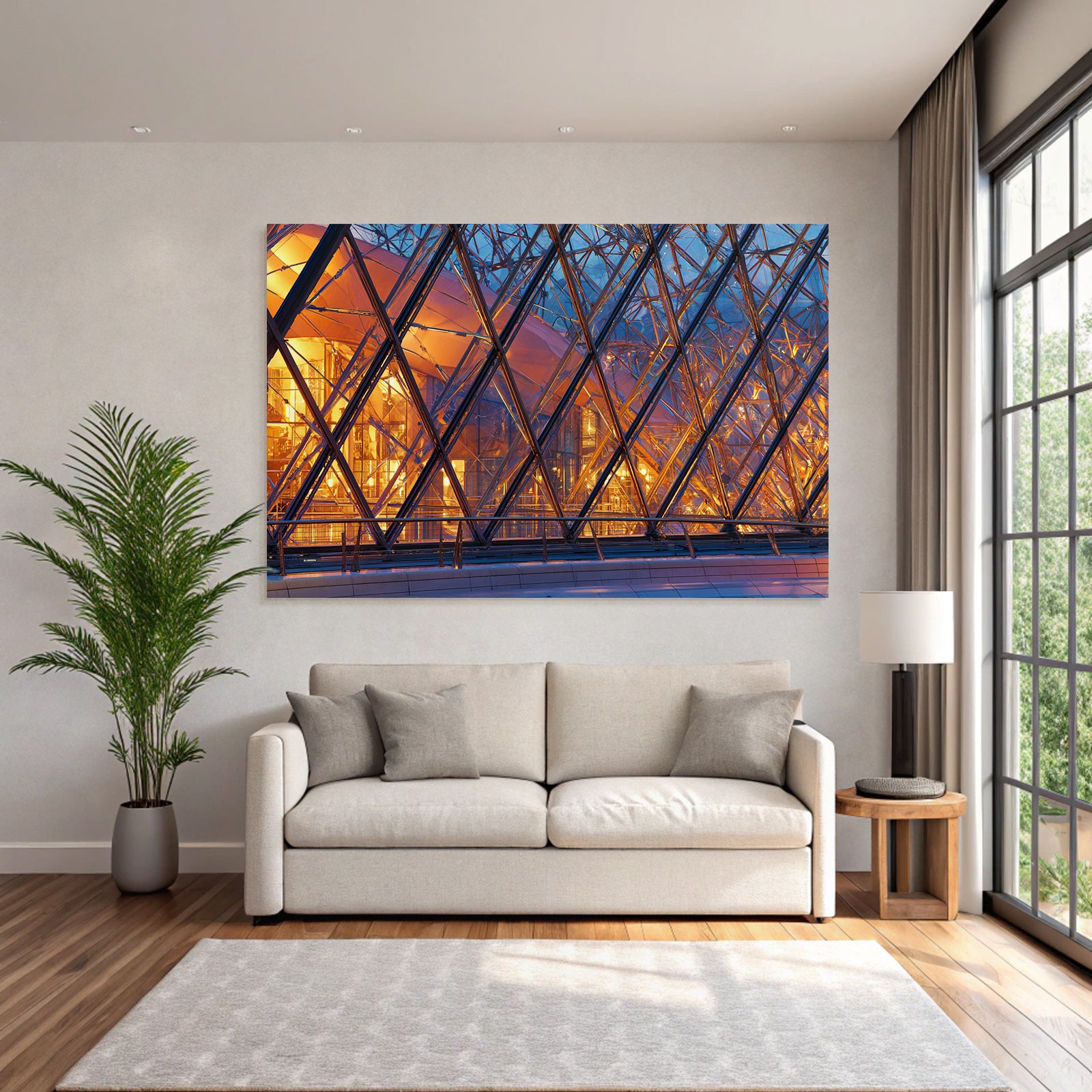 Moderne Moderne Glas Metal Geometrisches Muster Warmes Licht