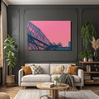 Moderne Moderne Mit Glass Fassade Im Rosa Himmel
