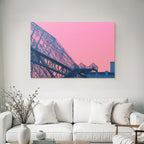 Moderne Moderne Mit Glass Fassade Im Rosa Himmel