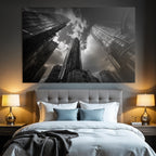 Moderne Moderne Stadtlandschaft Skyline Schwarz Weiss Fotografie