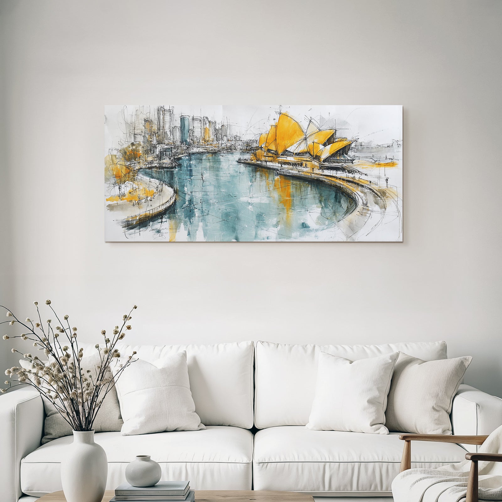 Moderne Stadtansicht Sydney Operahouse Malerisch Bunt