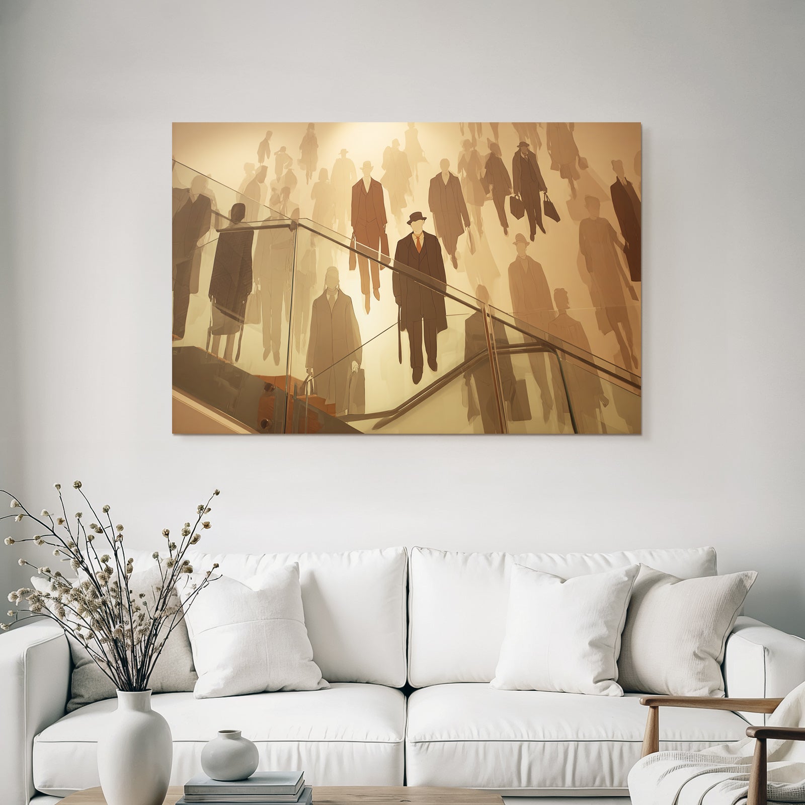 Moderne Stylisiertes Mural Von Silhoütten In Formeller Bleibekleidung