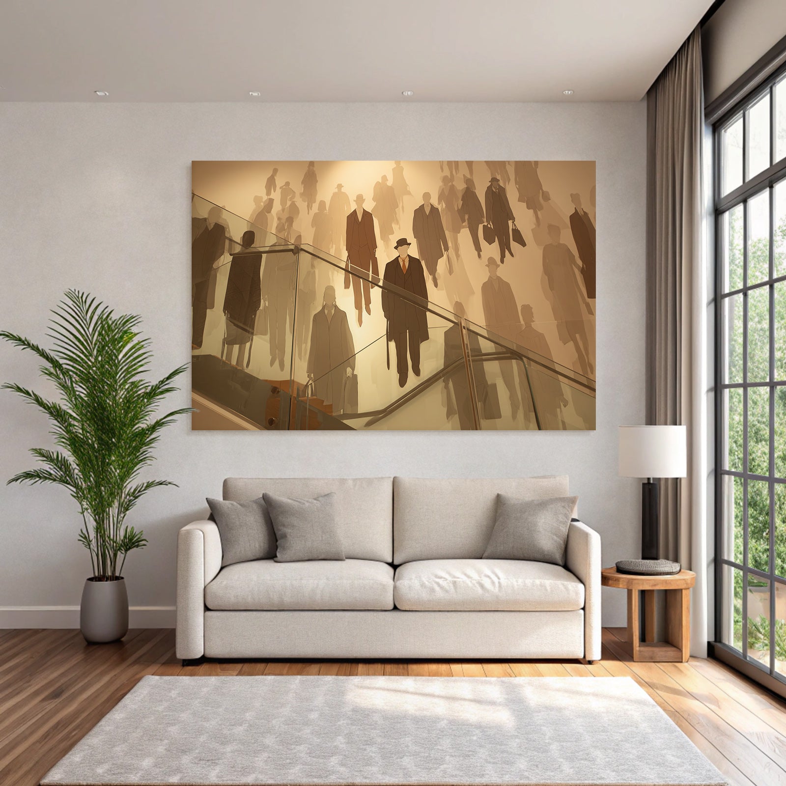 Moderne Stylisiertes Mural Von Silhoütten In Formeller Bleibekleidung