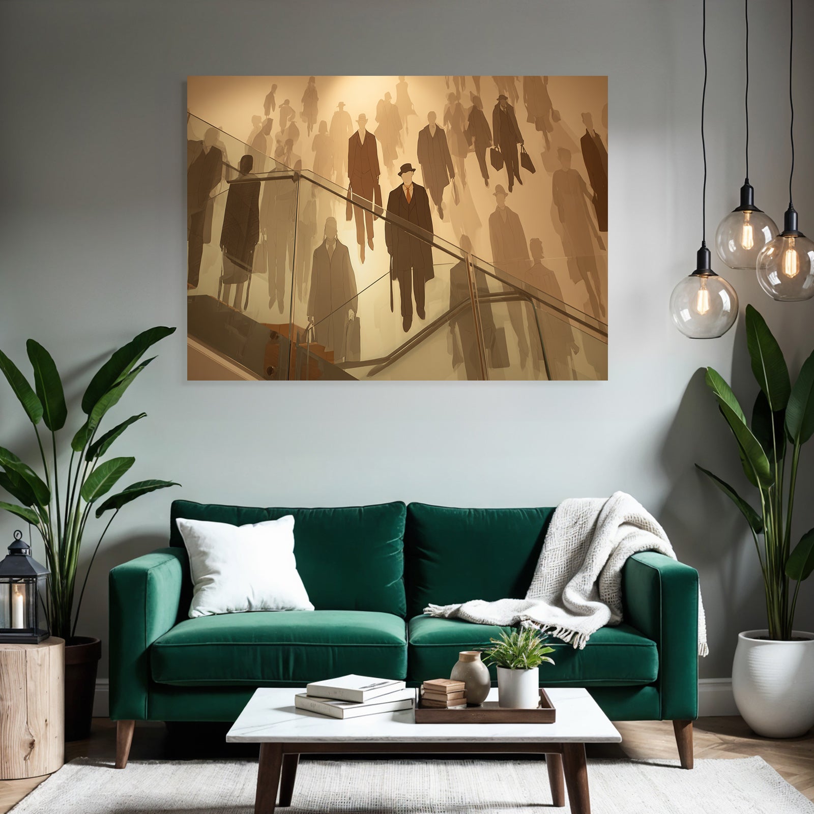 Moderne Stylisiertes Mural Von Silhoütten In Formeller Bleibekleidung