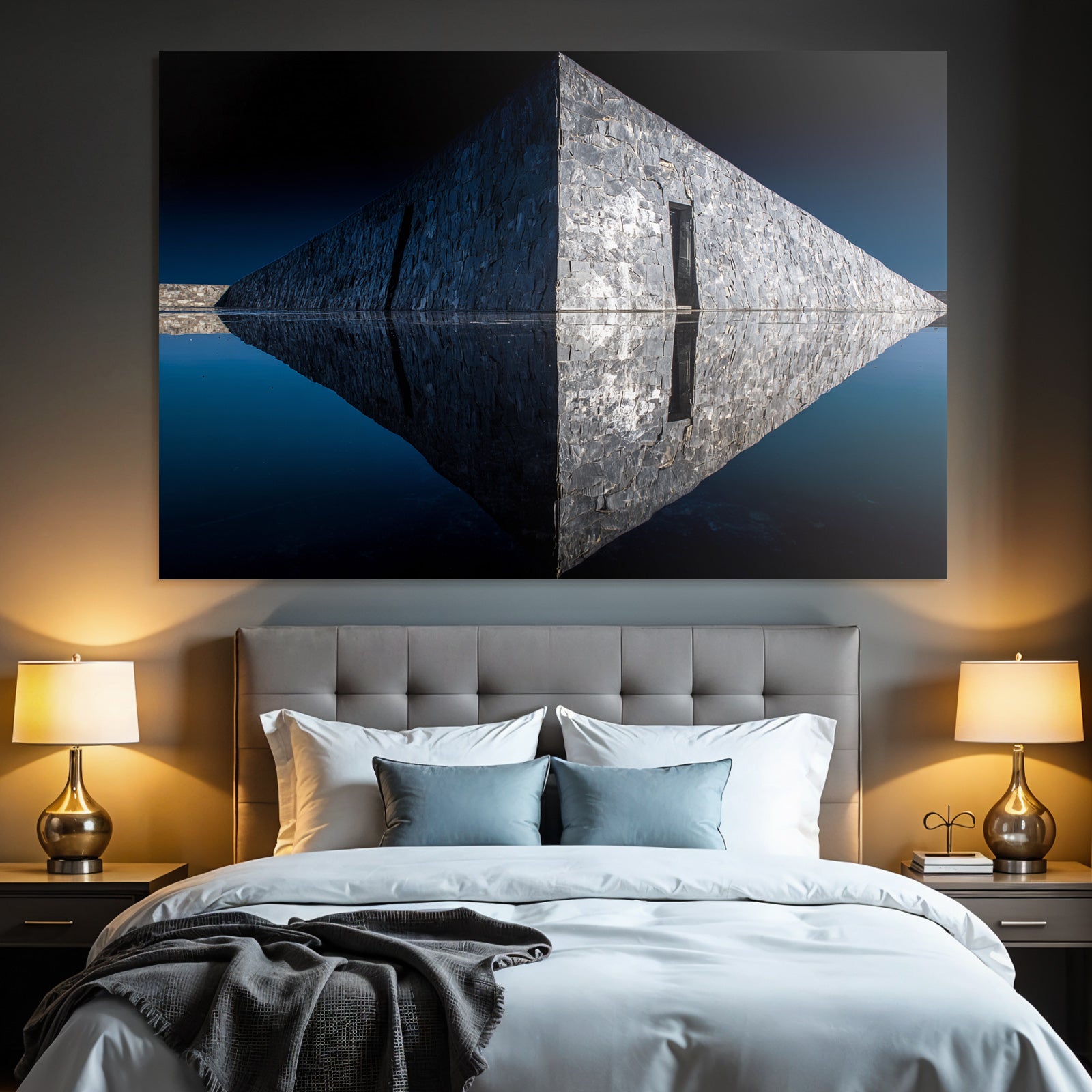 Moderne Zeitgenössische Reflektion Wasser Symmetrie
