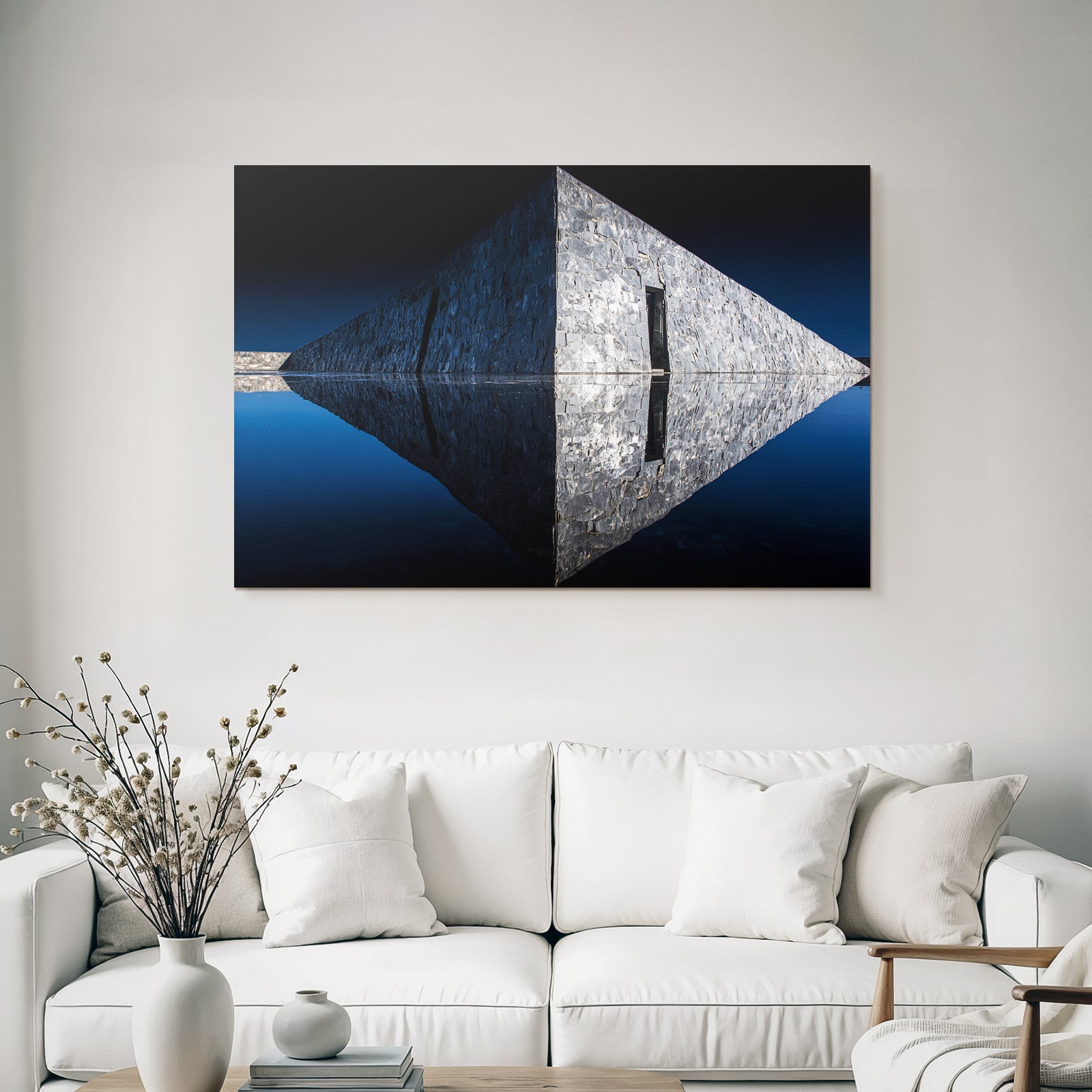 Moderne Zeitgenössische Reflektion Wasser Symmetrie