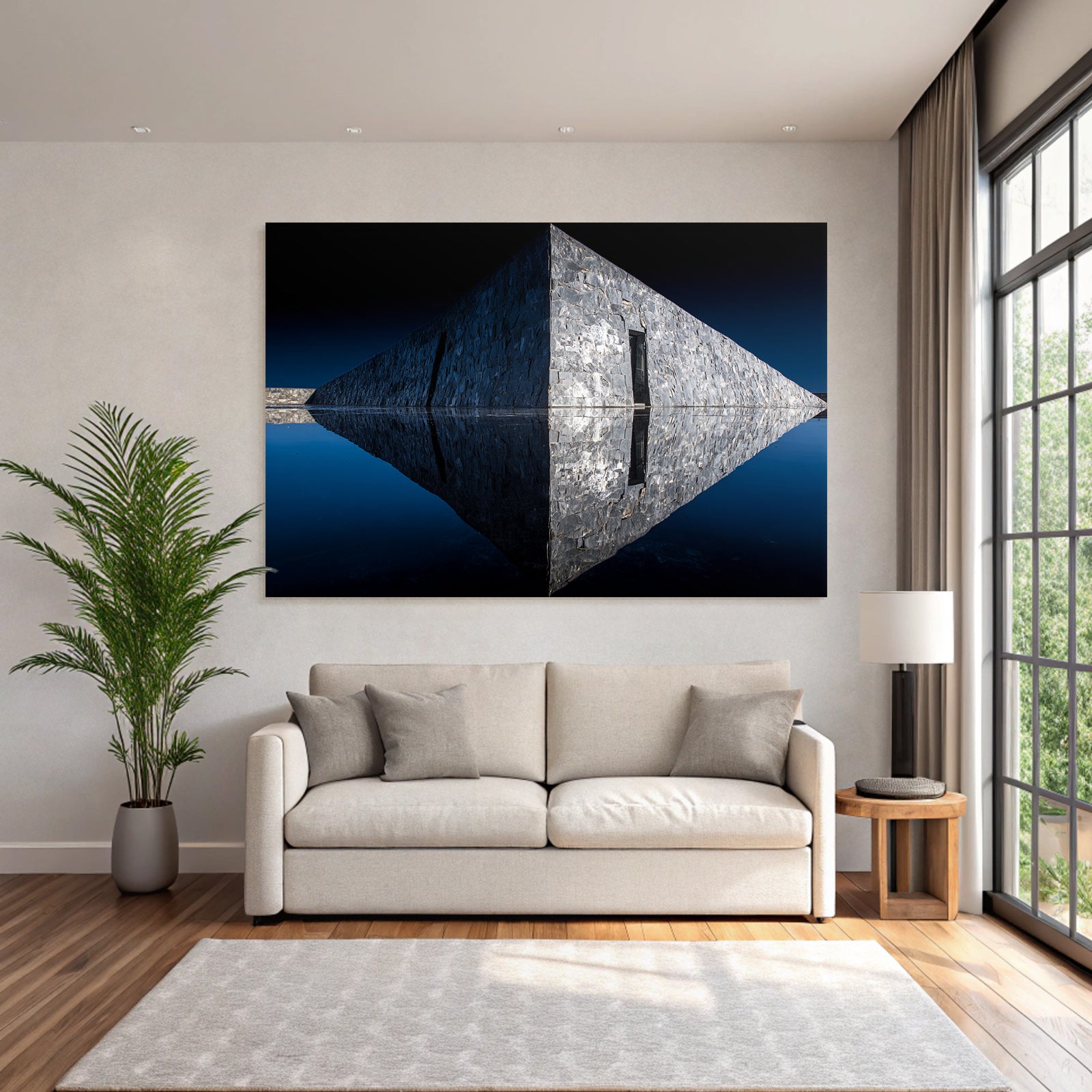 Moderne Zeitgenössische Reflektion Wasser Symmetrie