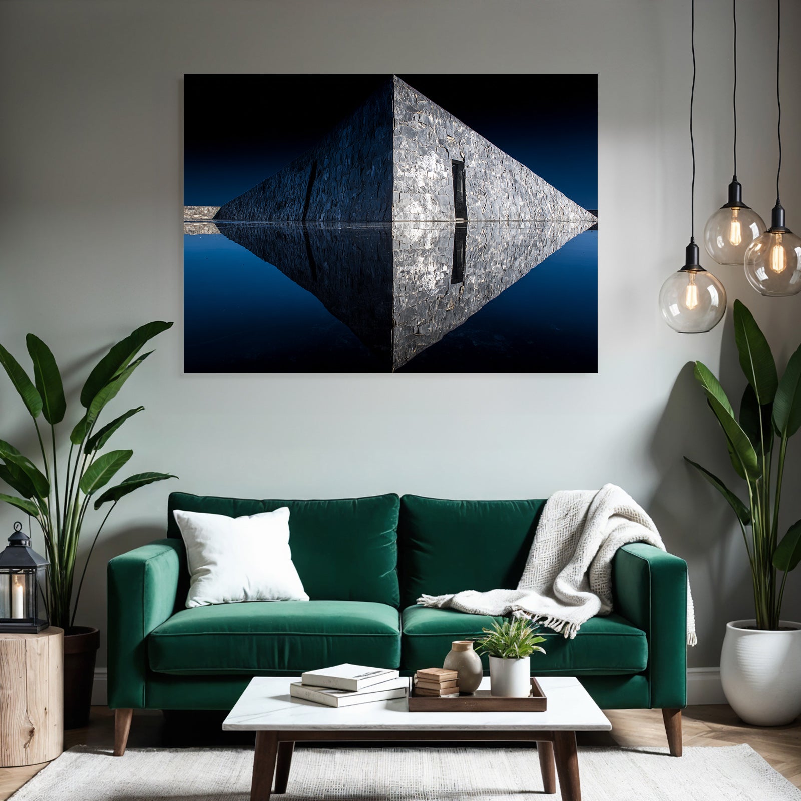 Moderne Zeitgenössische Reflektion Wasser Symmetrie