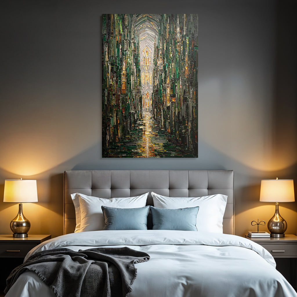 Gothic Kathedrale Mit Dramatischem Licht Und Farben