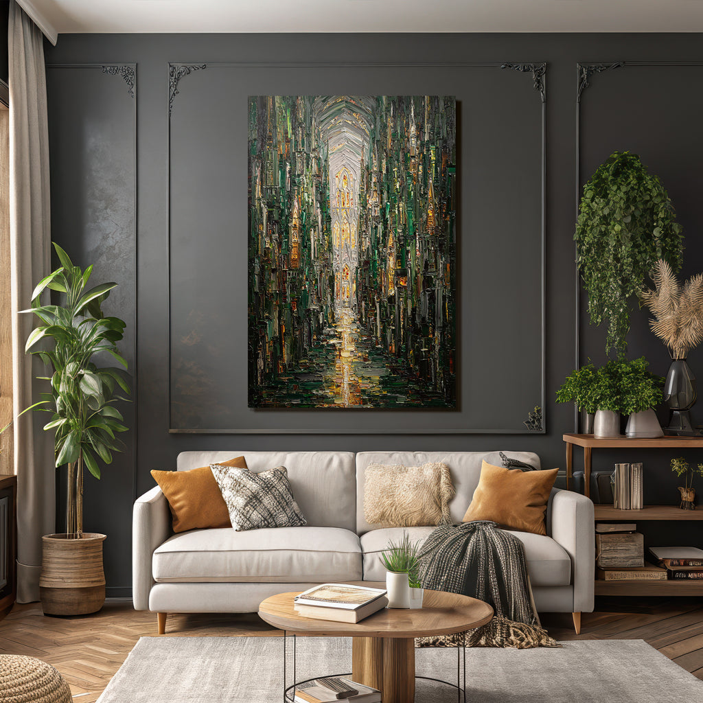Gothic Kathedrale Mit Dramatischem Licht Und Farben