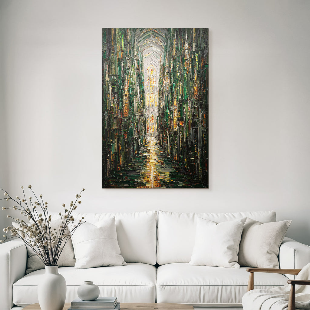 Gothic Kathedrale Mit Dramatischem Licht Und Farben