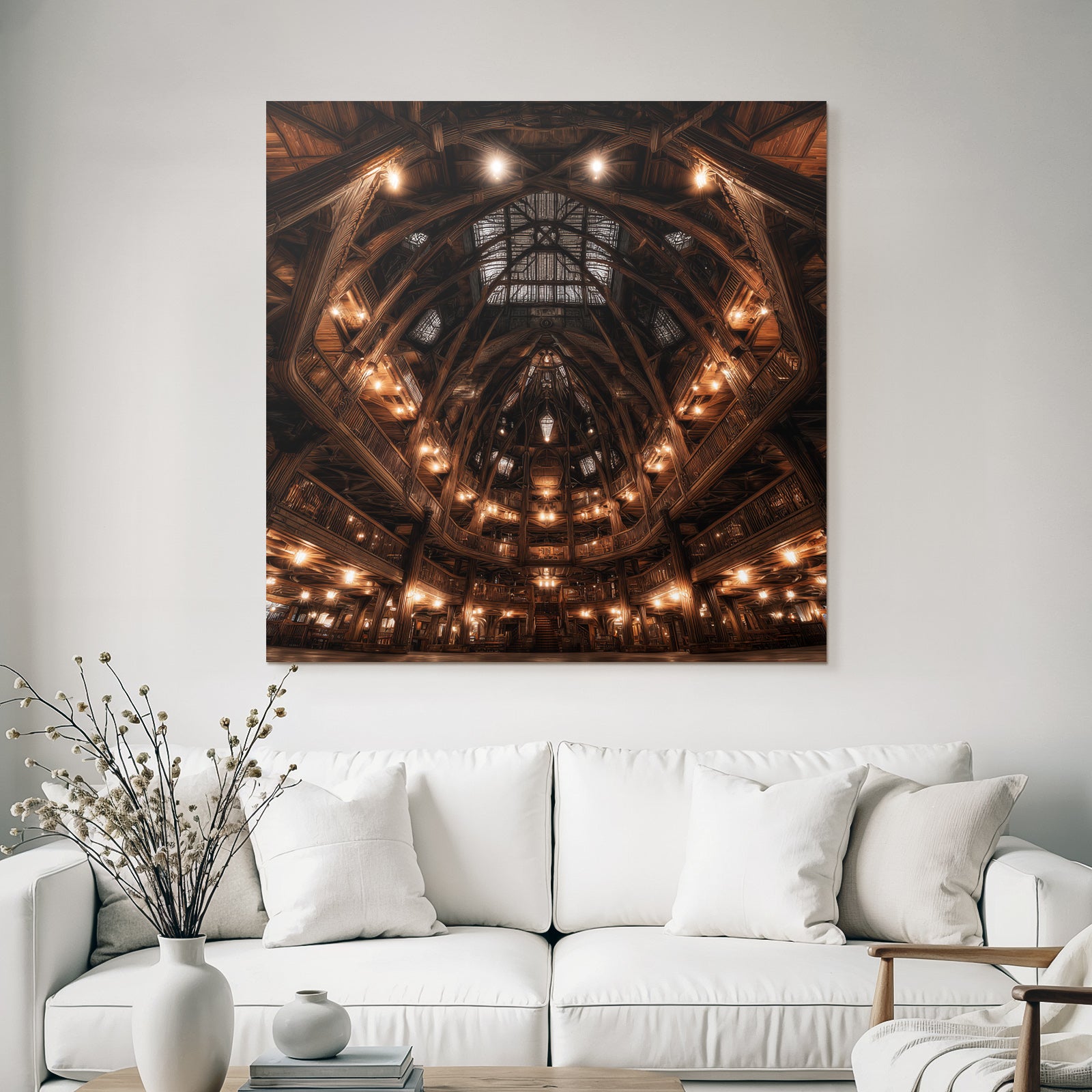 Moderne Grosser Eleganter Innenraum Mit Holz Und Vaulted Ceilings