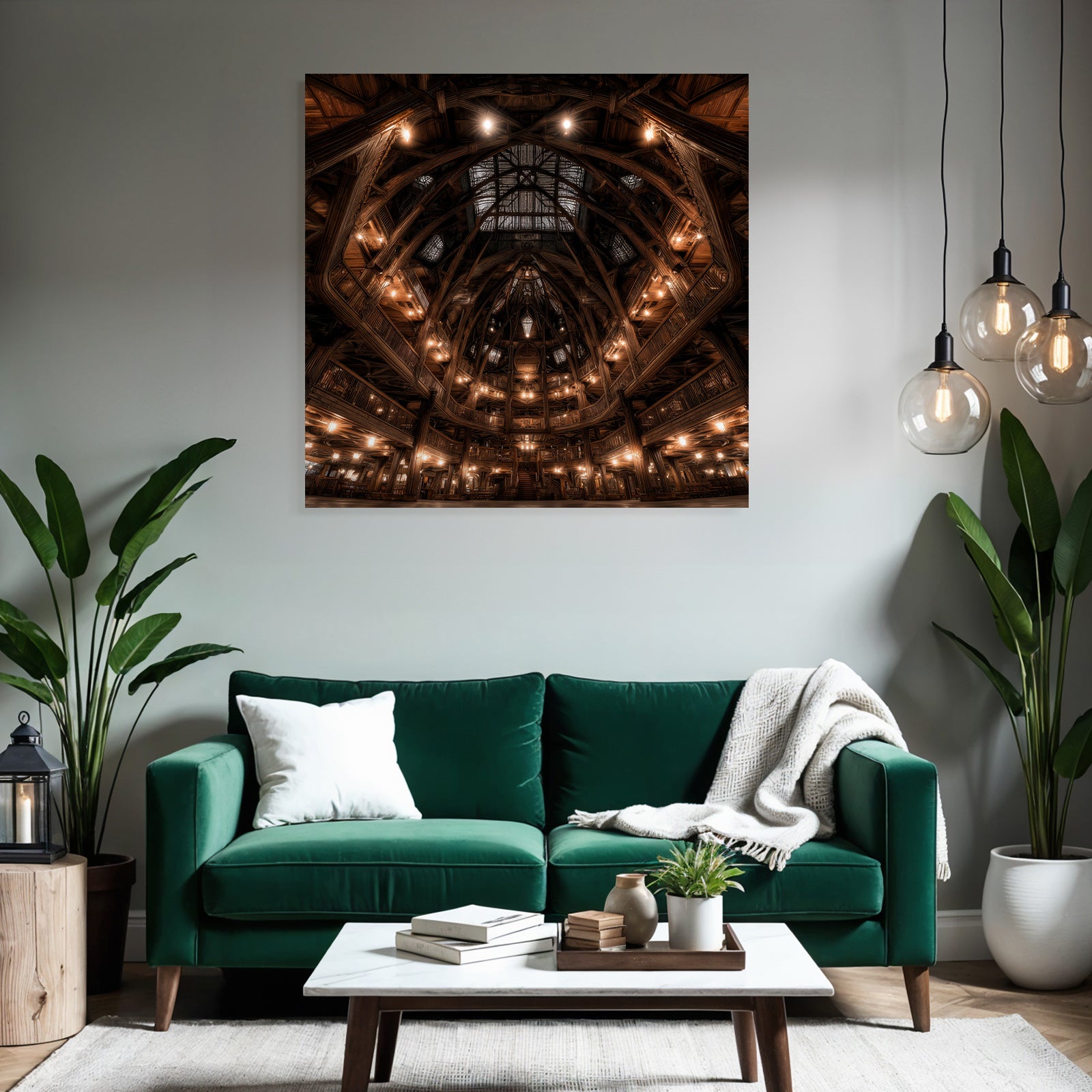 Moderne Grosser Eleganter Innenraum Mit Holz Und Vaulted Ceilings